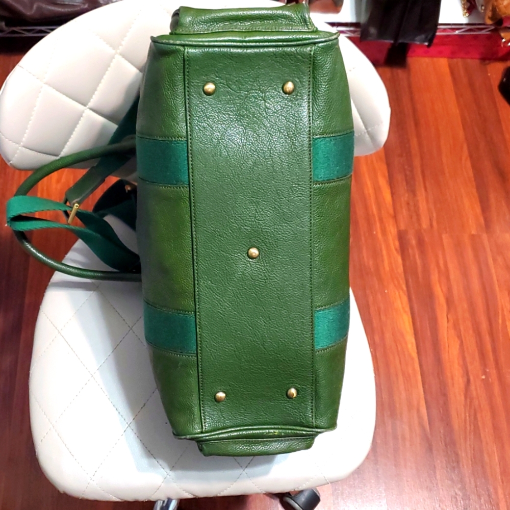 MCM Olive Green Leather Travel Bag - Picture 13 of 17